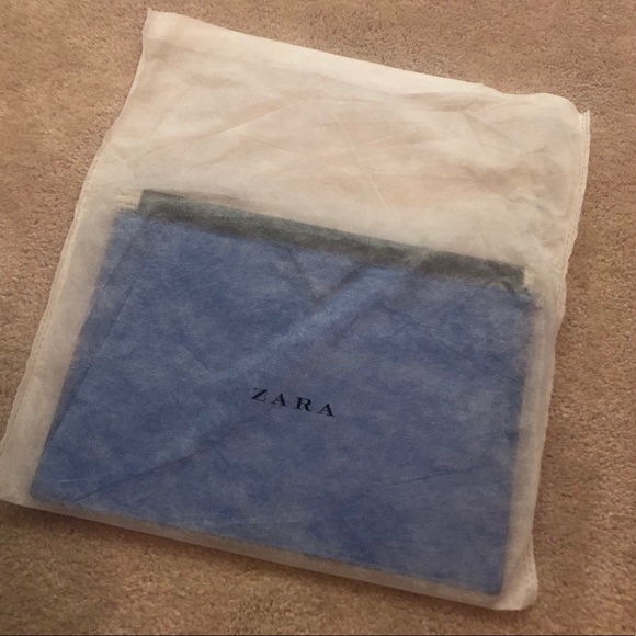 NEW Zara Blue Envelope Clutch - Picture 2 of 8